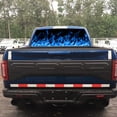 thumbnail image 4 of Rear Window Graphic Decal For SUV jeep PICK-UP TRUCK  Blue flame PERFORATED VINYL TINT Sticker Window Tint, 4 of 5