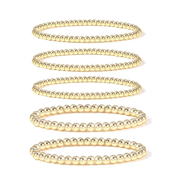 Designice 5 Pieces Gold Bracelets for Women,Fashion Geometric Bracelets,Trendy Bracelets for Women