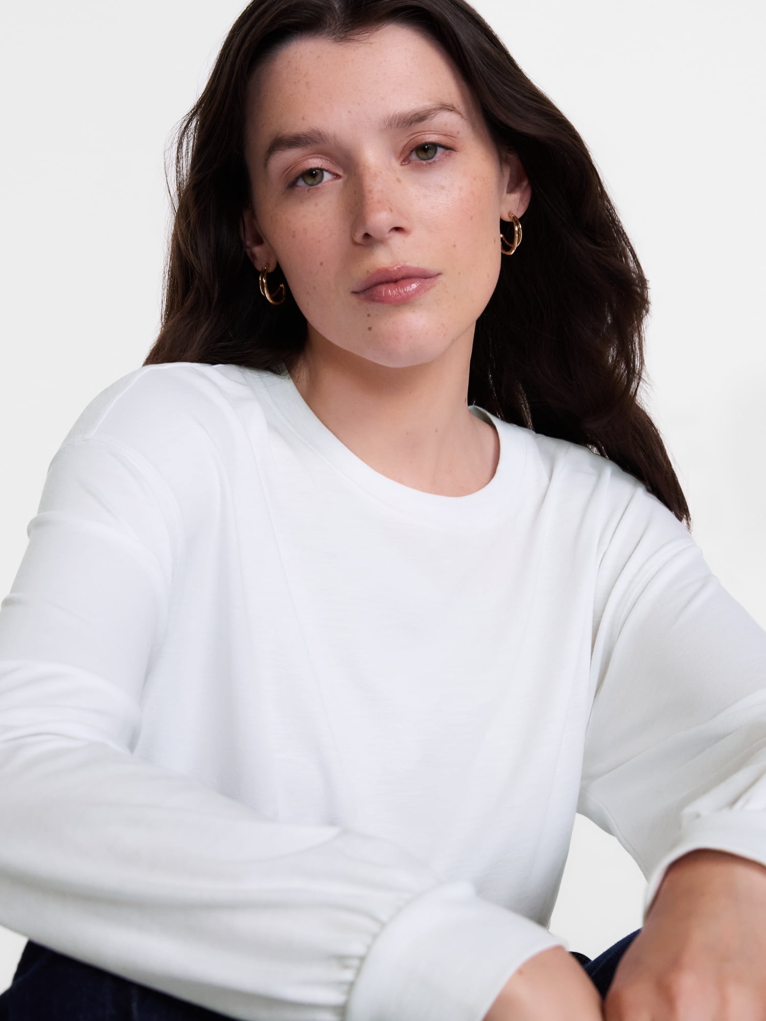 Scenario Women's Oversized Tee with Long Sleeves, Sizes XS-XXXL