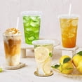 thumbnail image 6 of 100 Pack 20 oz Clear Plastic Cups with Lids & Straws Disposable Cold Drinking Cups for Iced Coffee, Juice, Party, Picnic, BBQ, Travel, Events, 6 of 15
