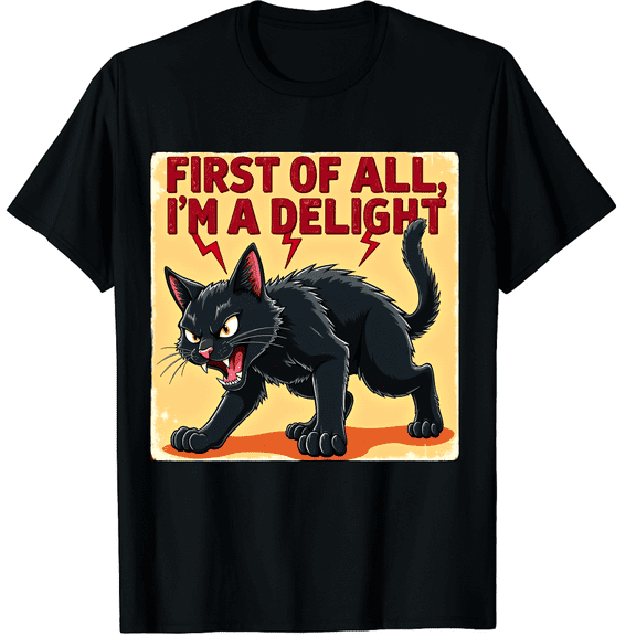 First of All I'm A Delight Sarcastic Adult Men Women Short Sleeve Graphic T-Shirt, Funny Gift
