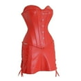 thumbnail image 7 of HAOTAGS Women's Corset Bodysuit Set, Split Skirt Punk Style Two-Piece Tummy Control Court-Inspired Shapewear Red L, 7 of 7