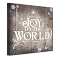 thumbnail image 3 of Crafted Creations Brown and White "JOY TO THE WORLD" Christmas Wrapped Square Wall Art Decor 12" x, 3 of 3