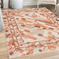 thumbnail image 1 of Geometric Decorative Rug, Abstract Diagonal Striped Look Rounds and Ovals on Backdrop Art, Quality Carpet for Bedroom Dorm and Living Room, 6 Sizes, Pale Rust, by Ambesonne, 1 of 4