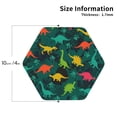thumbnail image 2 of KLL Drink Coasters Set Hexagon of 4,PU Leather Absorbent Coasters Set Decorative Coffee Cup Coasters Housewarming Gift for Home Decor-Colorful Dinosaurs, 2 of 5