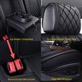thumbnail image 6 of Leather Car Seat Cover 5 Seats for Chevy Silverado GMC Sierra 1500 2500HD 3500HD 2007-2022 Full Set Cushion Seat Covers for Cars Durable Waterproof, Black, 6 of 10