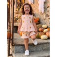 thumbnail image 6 of RUINIXCW Toddler Baby Girl Halloween Outfit Infant Baby Girls Summer Fall Clothes Ghost Pumpkin Embroidery Bows Tank Top with Shorts Set, 6 of 9