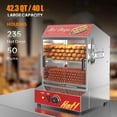thumbnail image 3 of Ktaxon 42.3QT/40L Hot Dog Steamer, 2-Tier Hut Steamer Hot Dog Steamer with Bun Warmer Cooker 235 Hot Dogs & 50 Buns Capacity with Removable Shelves Food Clip for Party Event Concession Stand, 3 of 7