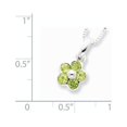 thumbnail image 5 of 925 Sterling Silver Peridot Flower Pendant with 16 Chain, 5 of 5