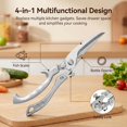 thumbnail image 3 of Multifunctional Heavy Duty Kitchen Shears, Stainless Steel Kitchen Scissors, Meat, Bone, Fish, All Purpose Kitchen Scissors for Food with Fish Scaler, Bottle Opener and Safety Lock (1PC), 3 of 8