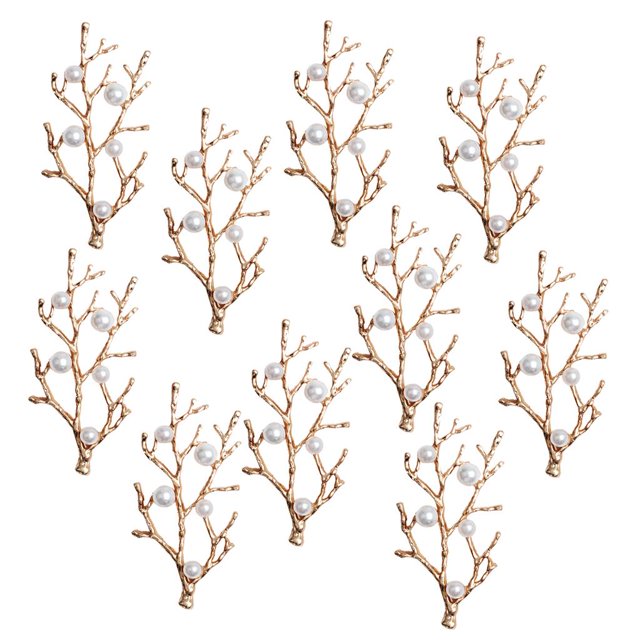 10 Piezas Aleación de Oro Sunnimix Adorno Flatback Colgante Ramificaciones Perla