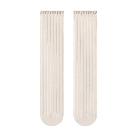 Girls Cotton Socks Free Size Knee-High Stockings 0-13 Years Toddlers Kids Solid Color Stretchy Comfort Long Boot Sock