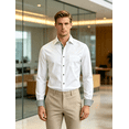 thumbnail image 2 of Men's Dress Shirts Casual Long Sleeve Business Office Wear Top Regular Fit Button Down Shirts Formal Wedding Blouse, 2 of 4