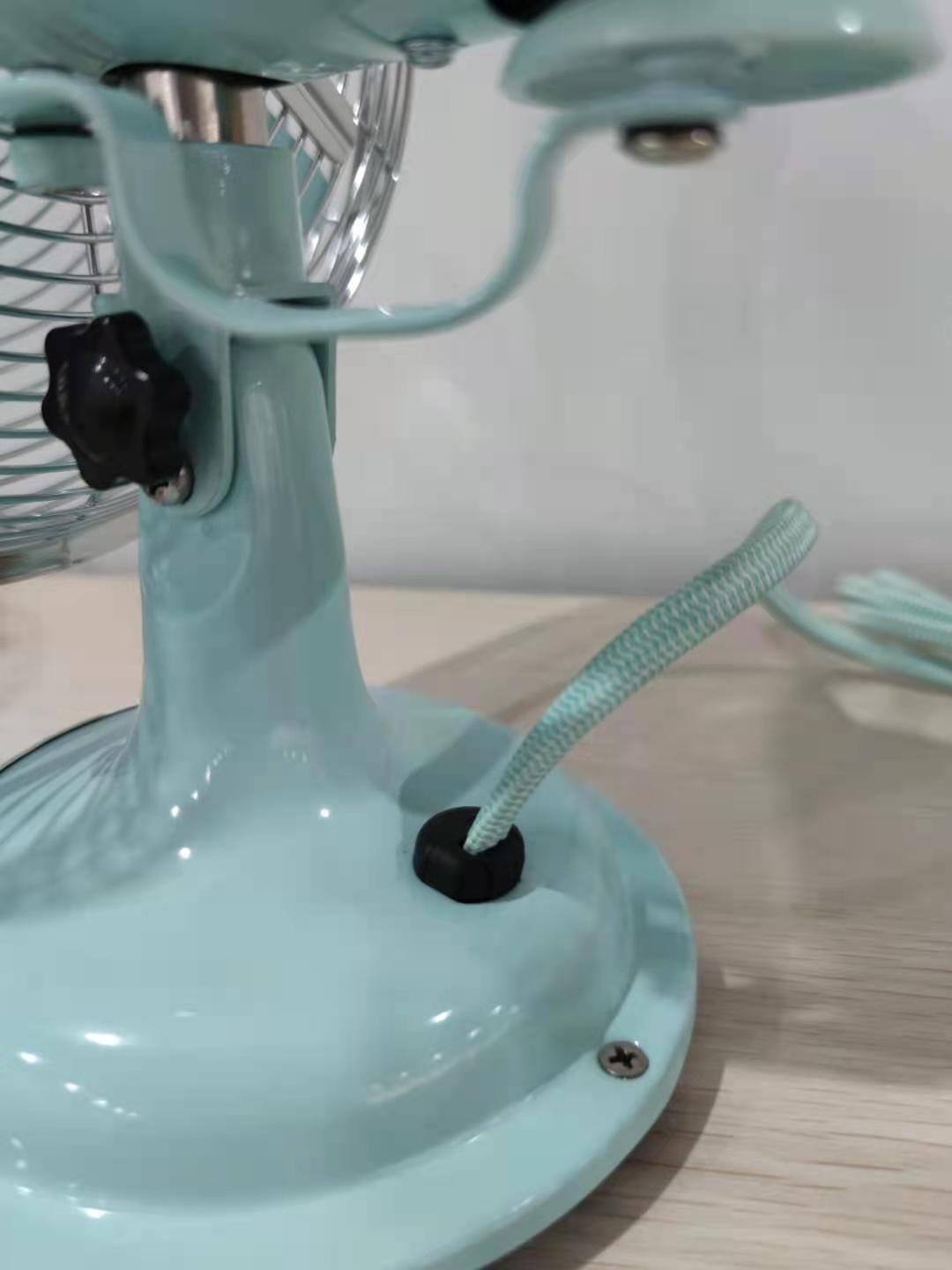 Better Homes & Gardens 8" 3-Speed Mint Retro Metal Tiltable-Head Oscillating New Table Fan