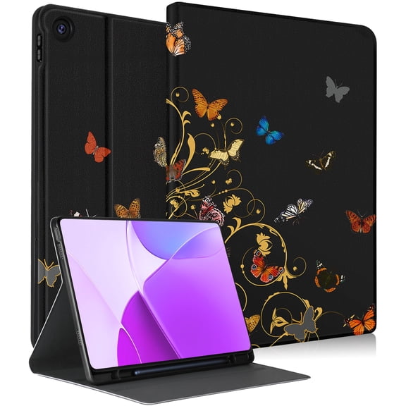 Wazzasoft for Lenovo Tab M10 Plus 3rd Gen Case 10.6 Inch 2022 for Women Girls Folio Cover with Pencil Holder Cute Pretty Design Girly Kawaii Butterfly Teens Tablet Cases for Tab M10 Plus Case 3rd Gen