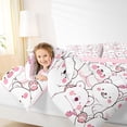 thumbnail image 4 of Castle Fairy Child Kids Teens Kawaii White Bear Bedding Comforter Set 2pcs,Cartoon Animal Polar Bear Twin Comforter Sets Microfiber,Pink White Breathable Bedding Set,Ultra Soft Home Decor,Reversible, 4 of 8
