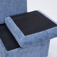 thumbnail image 6 of Set of 4 Linen Upholstered Armless Dining Chair with Casters and Storage space (Blue), 6 of 11