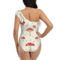 thumbnail image 5 of Sikiie Mushroom Print Women One Piece Swimsuits Tummy Control One Shoulder Bathing Suits Ruffle Swimwear, From S to XXL-X-Large, 5 of 6