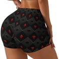 thumbnail image 1 of Fotbe Red Poker Shorts Sin Costuras – Shorts Deportivos de Cintura Alta para Mujer, Elásticos para Gimnasio, Yoga, Running o Ciclismo-Small, 1 of 8