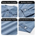 thumbnail image 5 of Women Casual Denim Jacket Long Sleeve Collared Shirt Coat with Pockets, 5 of 5