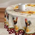 thumbnail image 1 of Rooster Tablecloth Round 60 Inch Vintage Chicken Sunflowers Washable Table Cloth Yellow Flowers Decoration Tabletop Table Cover for Dining Kitchen Picnic Party Outdoor, 1 of 6