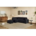 thumbnail image 2 of Black Velvet Sleeper Sectional Sofa Bed with Storage Ottoman &amp; Hidden Arm Storage, L-Shape Couch with USB Ports for Living Room, 84.75", 2 of 24