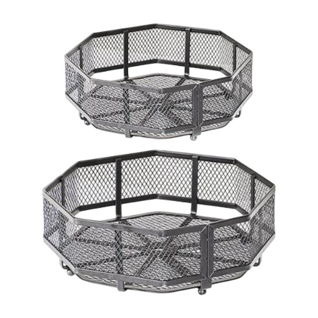 2 piezas de cesta de frutas, cuenco de alambre de metal, cesta de almacenamiento de encimera de gran capacidad, estante de almacenamiento de verduras,