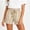Khaki, variant on BUIGTTKLOP Shorts for Women Drawstring High Waisted Casual Shorts Rolled up Hem Wide Leg Summer Shorts with Pockets