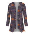 thumbnail image 5 of Cárdigan de calabaza de Halloween para mujer, manga larga, frente abierto, suéter liviano de otoño para fiestas navideñas, 5 of 5