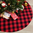 thumbnail image 1 of Christmas Deocration Red Black Tree Skirt Cotton Tree Skirt 36 Inch Buffalo Plaid Tree Skirt Holiday Christmas Tree Skirt Check Tree Skirts Double Layers, 1 of 7