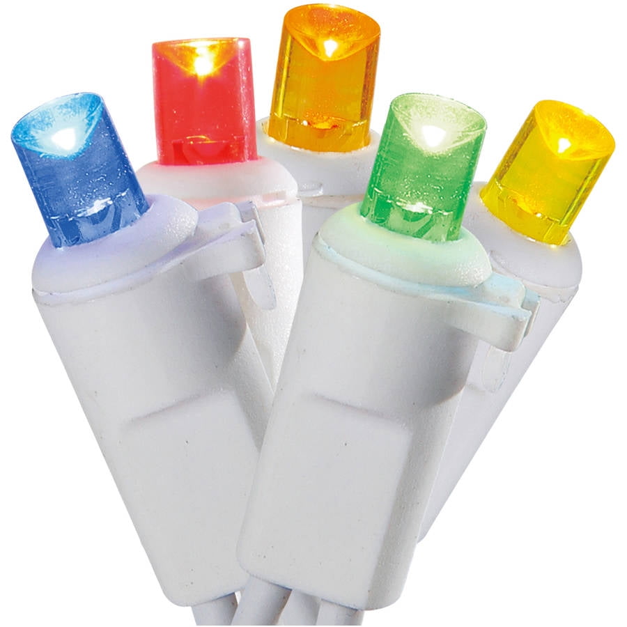 Holiday Time Christmas Lights LED MultiColored Icicle Lights, 70Count