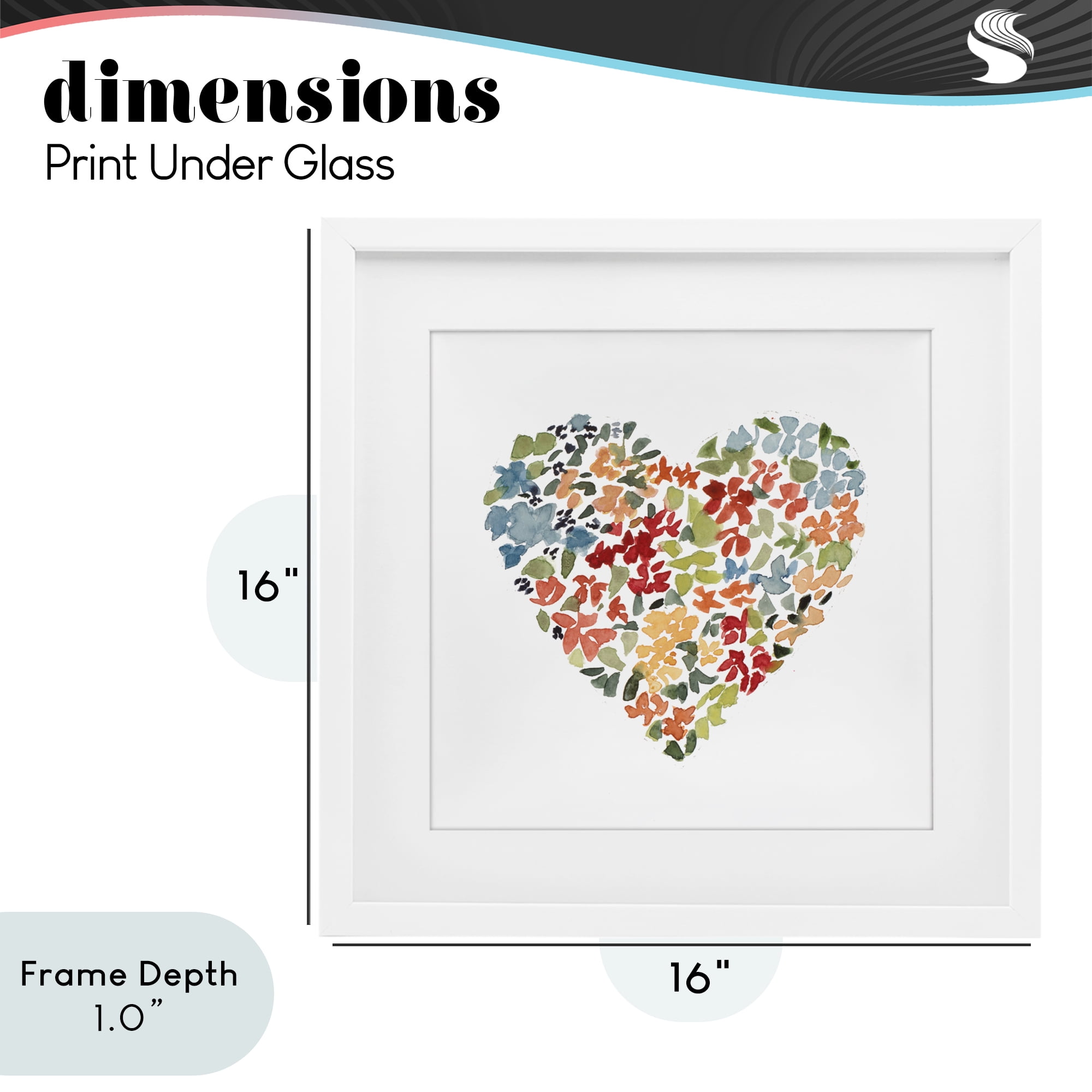 Stupell Industries Blooming Earth Tone Heart White Framed Print Under Glass, design by Lanie Loreth