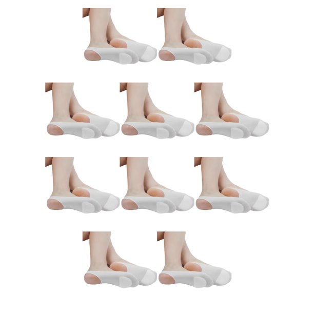 Calcetines de Tacón Alto Jumpingount Transpirables Antideslizantes de Poliéster 10 Piezas Blanco