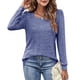 thumbnail image 2 of Tops De Cuello Cuadrado, Camisa De Color Puro De Cuello Cuadrado Amigable Con La Piel A La Moda, Pliegues De Hombro Transpirables Para Mujeres Para El Trabajo De La Vida Diaria, 2 of 5