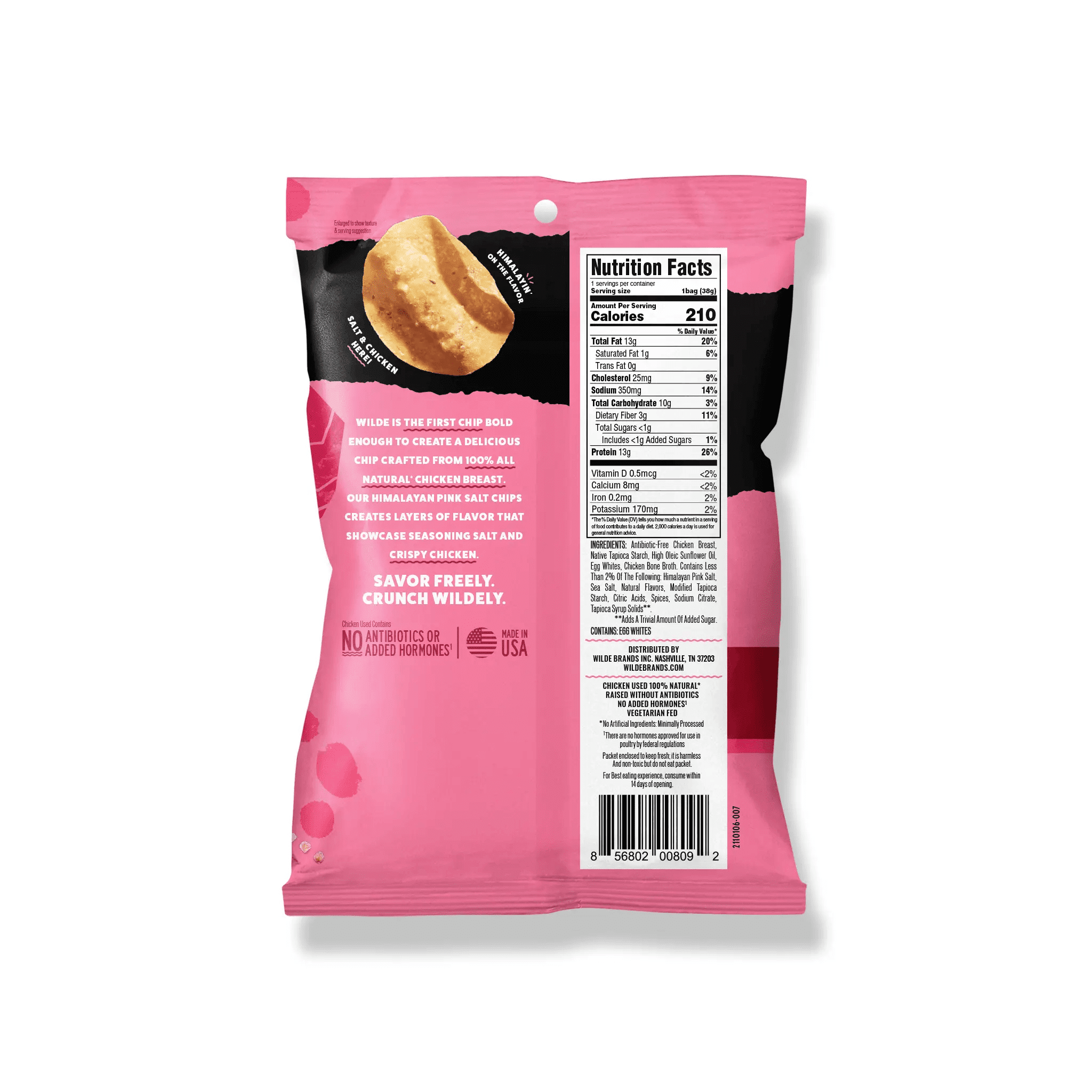 WILDE Protein Chips Himalayan Pink Salt 1.34oz