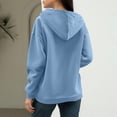 thumbnail image 5 of Garbnen Womens Zip Up Hoodie Long Sleeve Fleece Lined Jacket Women Comfy Y2k Fall Winter Warm Oversized Sweatshirt for Women with Pockets Blue XXL, 5 of 5