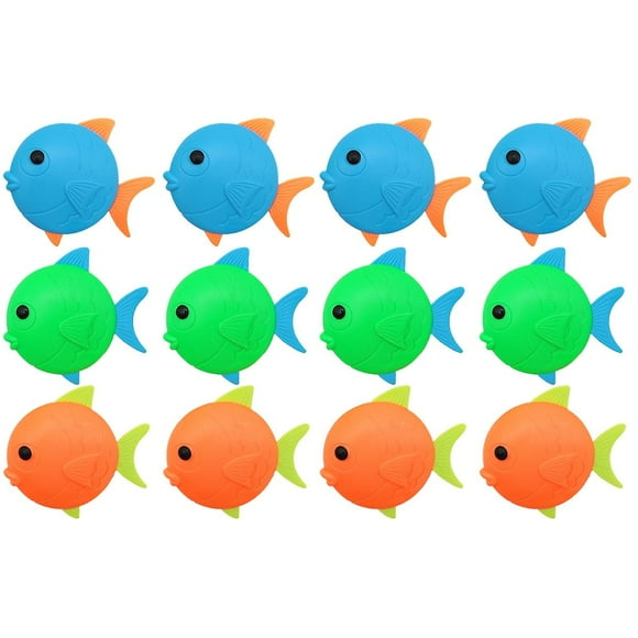 12 Pcs Fish Diving Toys Underwater Children's Toys Diving Pool Toy Baby Bath Toy