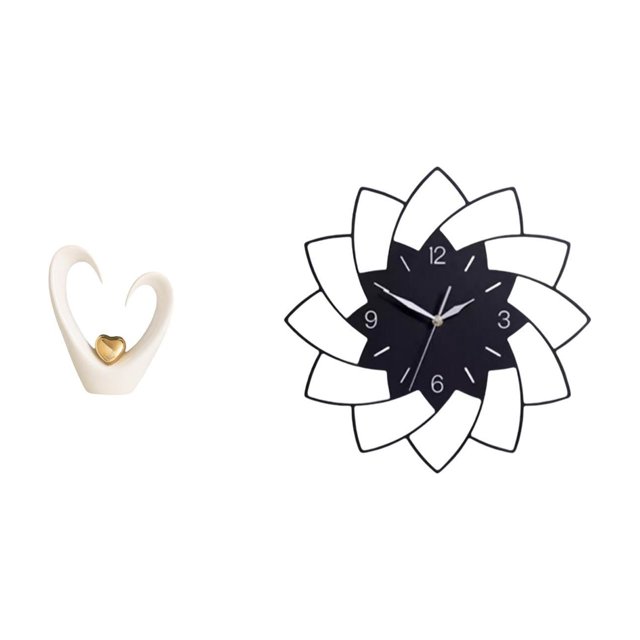 Reloj de pared de escritorio con forma de corazón, figura acrílica silenciosa sin , reloj de pared grande de cerámica, decoración moderna y crea