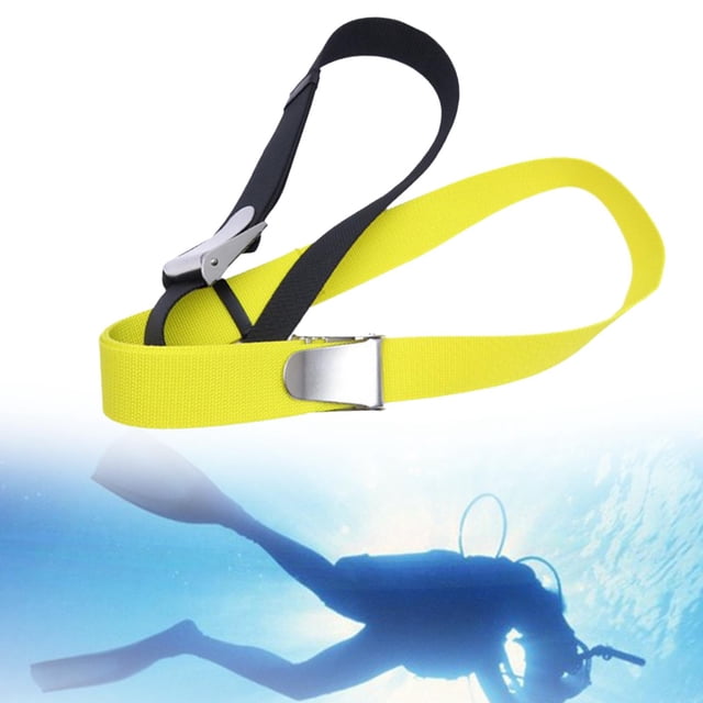 Cinturón de Pesas DYNWAVEMX para Buceo con Hebilla de Liberación Rápida Amarillo 1,8 m