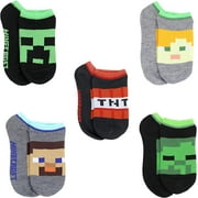 Minecraft Boy's 5 Pack Character Socks, Black, Medium
