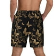 thumbnail image 4 of Haiem Modern Golden Butterfly Mens Swim Trunks with Compression Liner 2 in 1 Swimming Shorts Stretch Swimwear Quick Dry,Board Shorts-XX-Large, 4 of 9