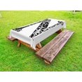 thumbnail image 1 of Letter N Outdoor Tablecloth, Black and White Floral Arrangement Pattern Flowers Petals Stalks and Leaves Print, Decorative Washable Fabric Picnic Tablecloth, 58 X 104 Inches, Black White, by Ambesonne, 1 of 2