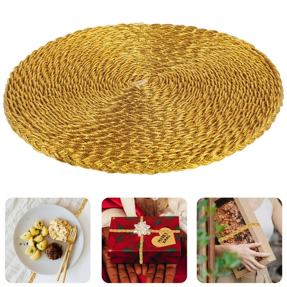 CIMAXIC Sewing Crafts Lace Trim Curtain Ribbon Golden Braided 1Pcs 35.4x0.3in