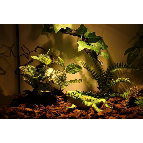 Reptile Terrarium Forest Tree with Plant Leaves for Amphibian Habitat Décor