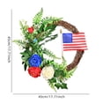 thumbnail image 2 of Moonsky Patriotic Independence Day Wreath Red White Blue Vine Circle E 1PC, 2 of 6