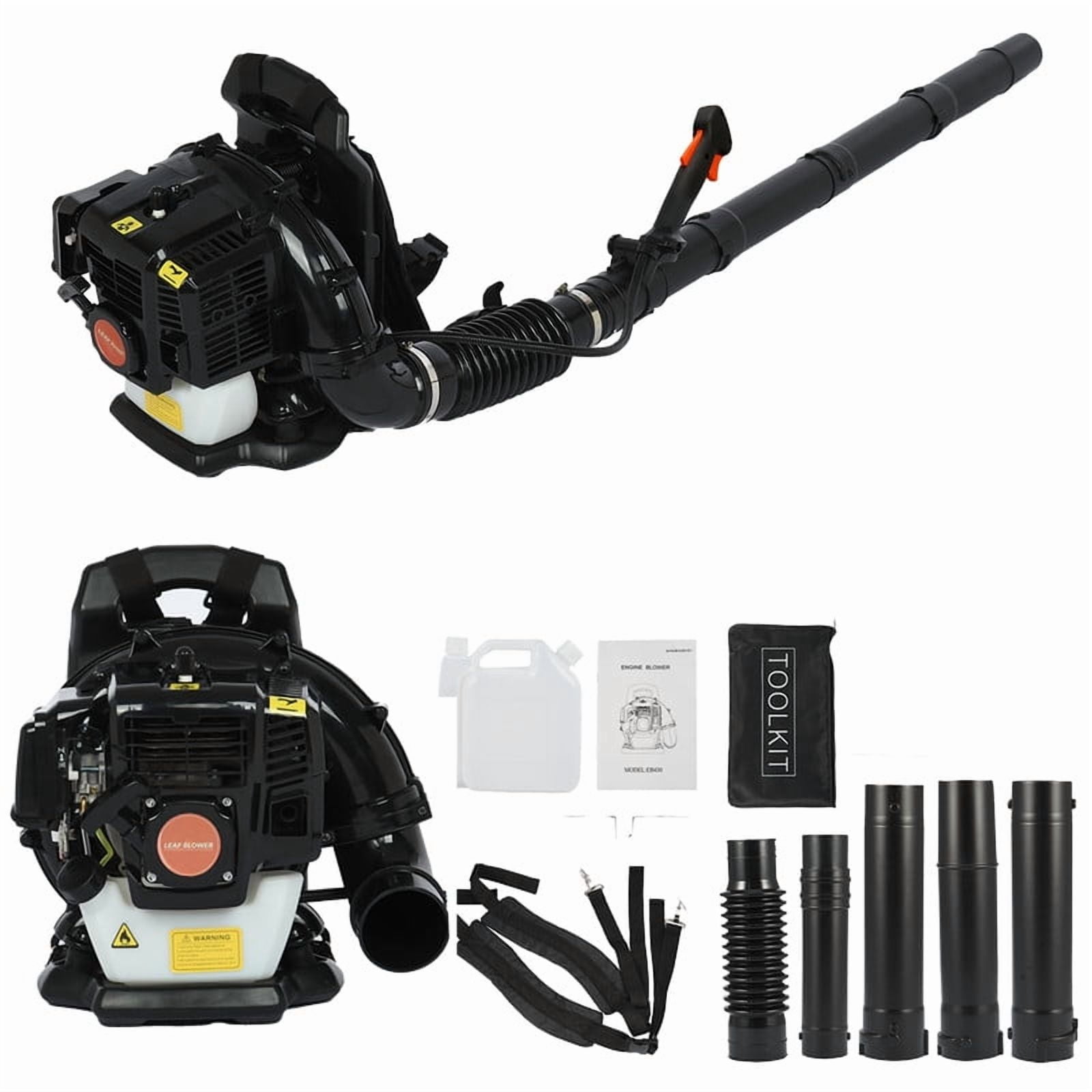 52CC Gas Backpack Leaf Blower, 2-Cycle ,550CFM, 200MPH , Variable Speed & Cruise Control, Ergonomic Harness, Reduced Emissions, for Fast Yard Cleanup