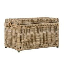happimess Jacob 30.7" Hand-Woven Wicker Storage Trunk, Natural, HPM9003B