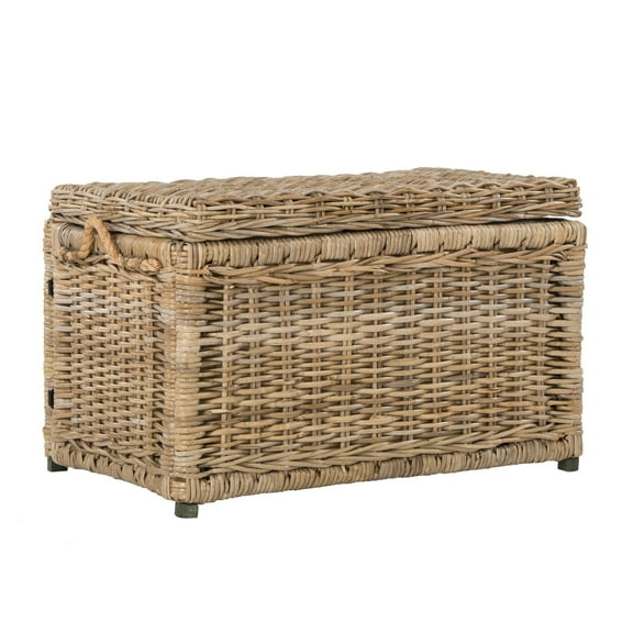 happimess Jacob 30.7" Hand-Woven Wicker Storage Trunk, Natural, HPM9003B