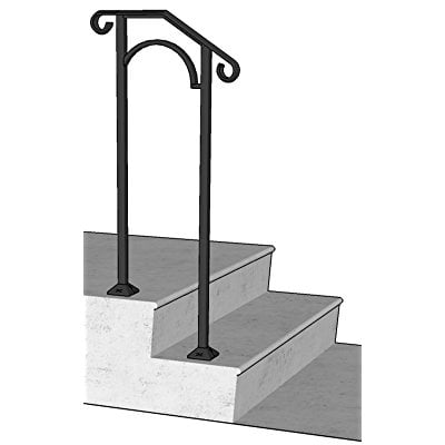 Handrails Concrete Steps Iron X Handrail Arch 1 Tools Home Improvement Building Supplies