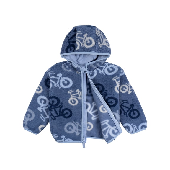 Gerber Baby and Toddler Boy 1pc Hooded Microplush Jacket, Sizes (12 Months - 5T)